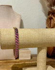 925 Sterling Silver Gold Plated Ruby Triple Stone All Around Bracelet