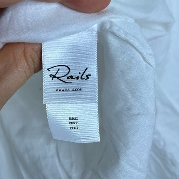 Rails 100% Cotton Dari Eyelet Long Sleeve White Blouse