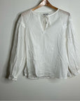Rails 100% Cotton Dari Eyelet Long Sleeve White Blouse