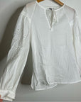 Rails 100% Cotton Dari Eyelet Long Sleeve White Blouse