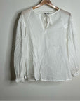 Rails 100% Cotton Dari Eyelet Long Sleeve White Blouse