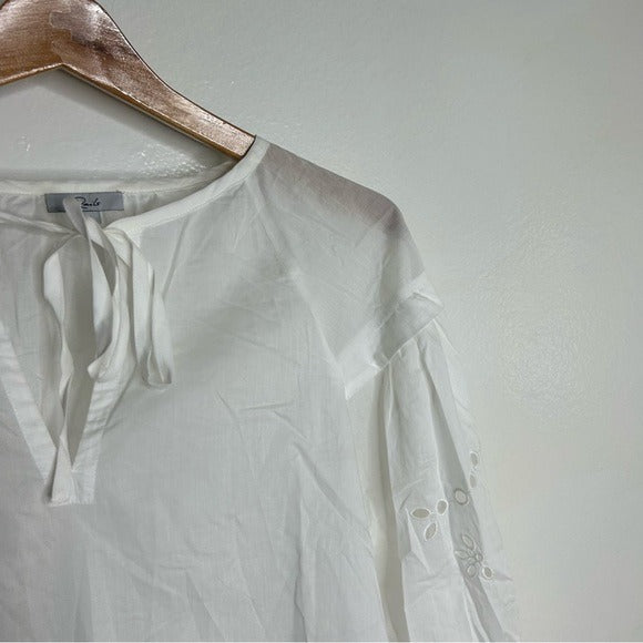 Rails Rails 100% Cotton Dari Eyelet Long Sleeve White Blouse - Cotton