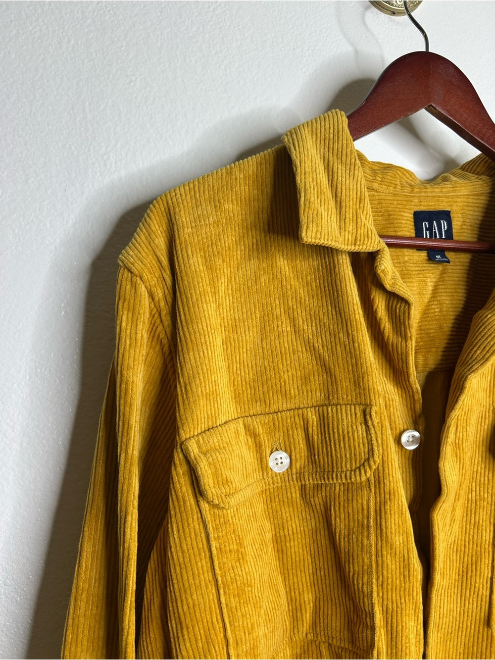 GAP 100% Cotton Mustard Yellow Wide Wale Corduroy Shirt Jacket Oversized