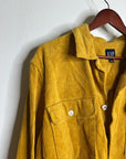 GAP 100% Cotton Mustard Yellow Wide Wale Corduroy Shirt Jacket Oversized