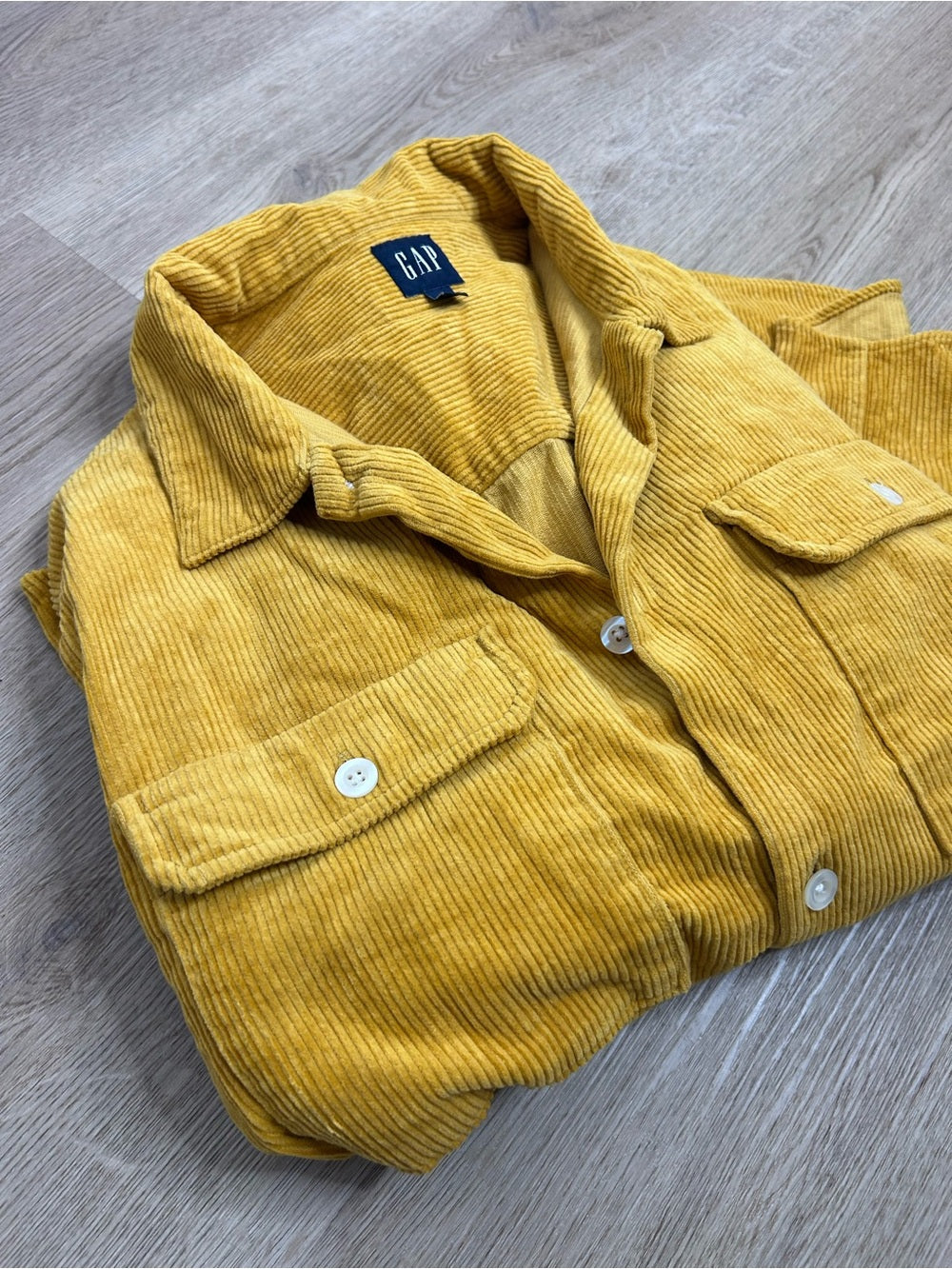 GAP GAP 100% Cotton Mustard Yellow Wide Wale Corduroy Shirt Jacket Oversized - Cotton