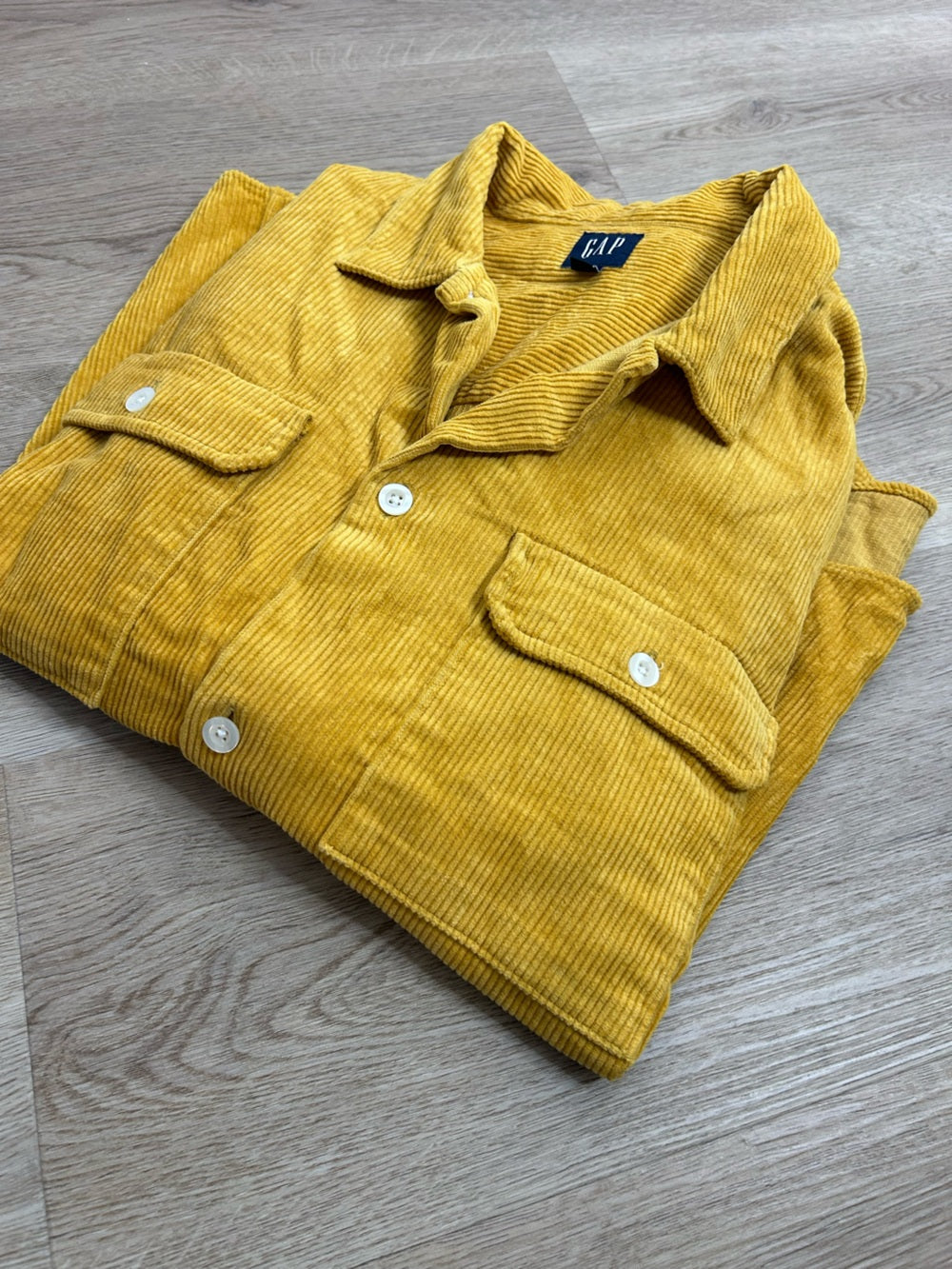 GAP GAP 100% Cotton Mustard Yellow Wide Wale Corduroy Shirt Jacket Oversized - Cotton