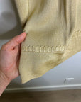 Saks Fifth Avenue 100% Silk Knit Textured Gold Tan Button Down Cardigan Sweater