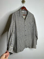 Vintage Ann Taylor 100% Silk Checkered Oversized Button Down Long Sleeve Top