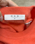 One Grey Day 100% Cashmere Sloan Bright Coral Lightweight Pullover Sweater