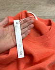One Grey Day 100% Cashmere Sloan Bright Coral Lightweight Pullover Sweater