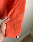 One Grey Day 100% Cashmere Sloan Bright Coral Lightweight Pullover Sweater