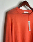 One Grey Day 100% Cashmere Sloan Bright Coral Lightweight Pullover Sweater