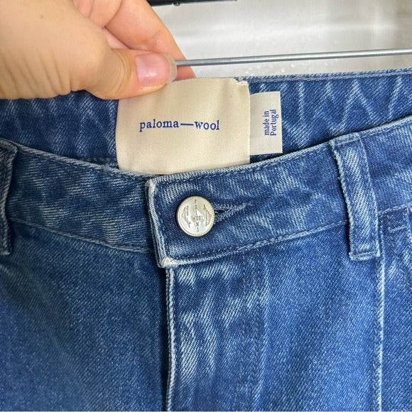 Paloma Wool 100% Cotton Front Seam Denim Straight Leg Jeans
