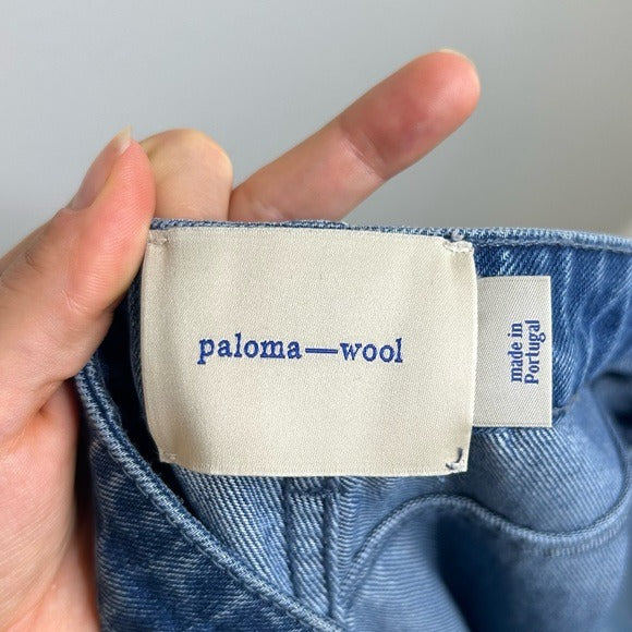 Paloma Wool 100% Cotton Front Seam Denim Straight Leg Jeans