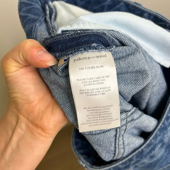 Paloma Wool 100% Cotton Front Seam Denim Straight Leg Jeans