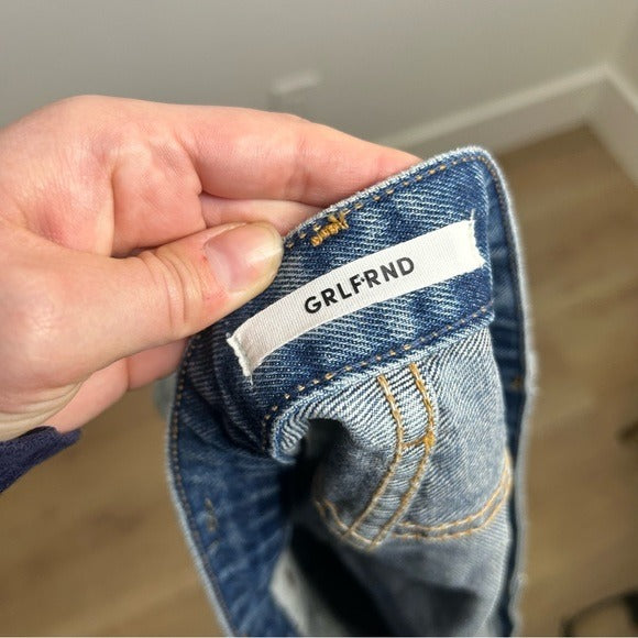 GRLFRND 100% Cotton Cindy Distressed Cut off Denim Shorts