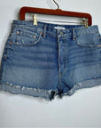 GRLFRND 100% Cotton Cindy Distressed Cut off Denim Shorts