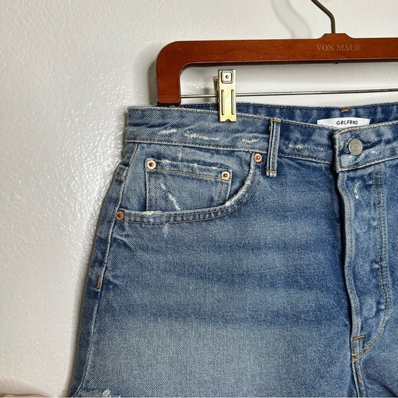 GRLFRND 100% Cotton Cindy Distressed Cut off Denim Shorts