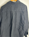 MATE 100% Organic Linen Black Button Down Oversized Long Sleeve Shirt