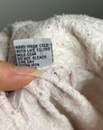 Carol Little 100% Linen Woven Cream Eyelet Bell Sleeve V - Neck Long Sleeve Top