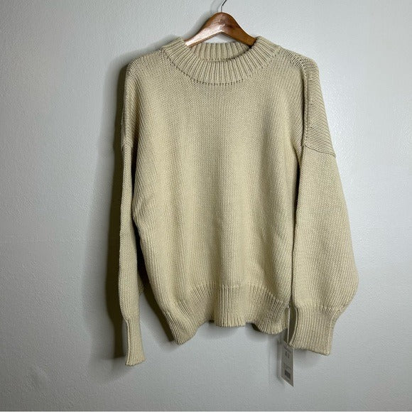 MATE the Label MATE The Label 100% Organic Cotton Textured Knit Oversized Crew Sweater - Cotton