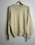 MATE The Label 100% Organic Cotton Textured Knit Oversized Crew Sweater