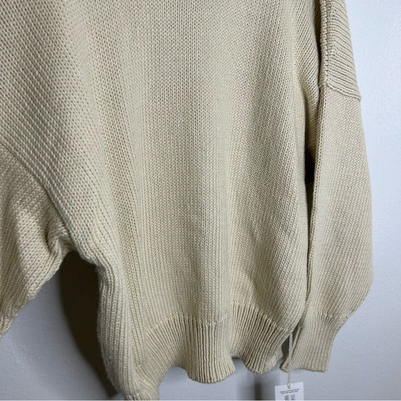 MATE The Label 100% Organic Cotton Textured Knit Oversized Crew Sweater