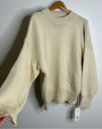 MATE The Label 100% Organic Cotton Textured Knit Oversized Crew Sweater