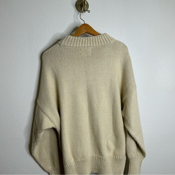 MATE the Label MATE The Label 100% Organic Cotton Textured Knit Oversized Crew Sweater - Cotton