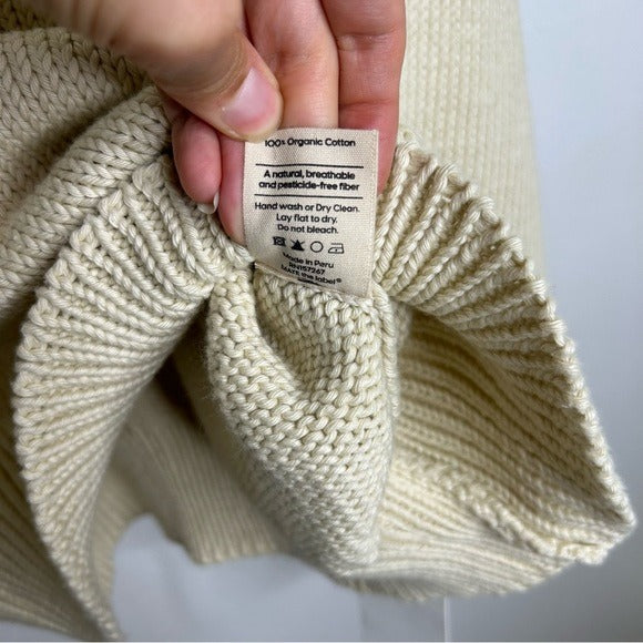 MATE The Label 100% Organic Cotton Textured Knit Oversized Crew Sweater