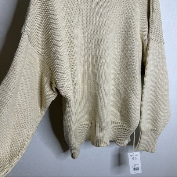 MATE the Label MATE The Label 100% Organic Cotton Textured Knit Oversized Crew Sweater - Cotton