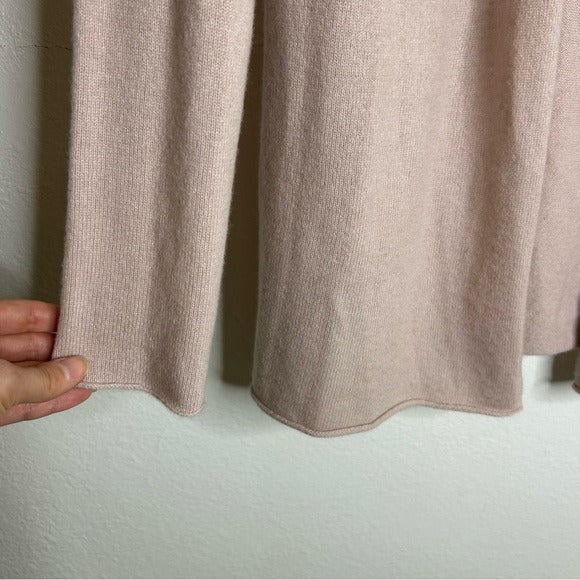 Neiman Marcus 100% Cashmere Pale Pink Waterfall Drape Style Cardigan Sweater