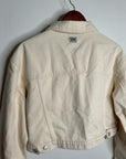 Free People x Lee 100% Cotton Denim Cream Cropped Denim Jacket Boxy Fit