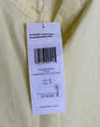Eileen Fisher 100% Organic Cotton Mandrian Collar Pale Yellow Tank Button Down Blouse
