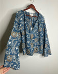 Cleobella 100% Organic Cotton Floral Wide Sleeve Allison Flowy Blouse