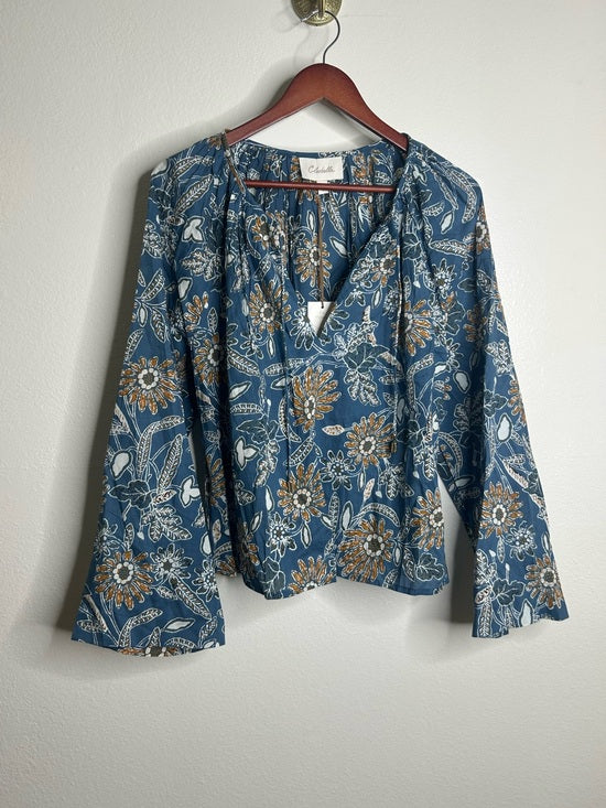 Cleobella 100% Organic Cotton Floral Wide Sleeve Allison Flowy Blouse