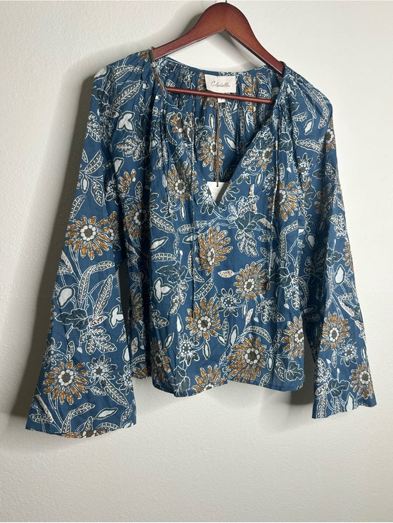 Cleobella 100% Organic Cotton Floral Wide Sleeve Allison Flowy Blouse