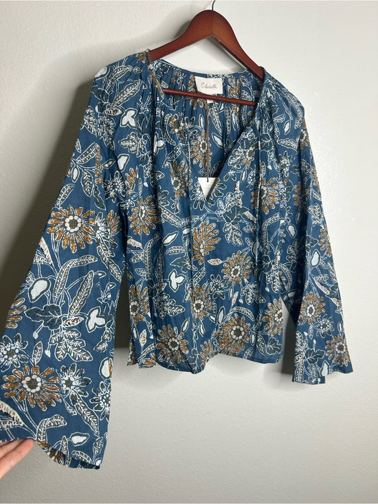 Cleobella 100% Organic Cotton Floral Wide Sleeve Allison Flowy Blouse