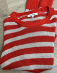 Madewell 100% Linen Knit Textured Striped Crew Neck Sweater