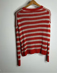 Madewell 100% Linen Knit Textured Striped Crew Neck Sweater