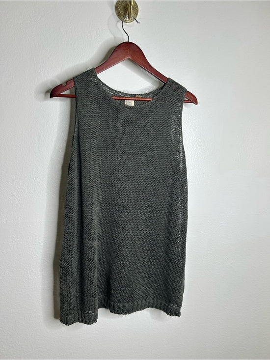 Eileen Fisher 'Fisher Project' 100% Organic Cotton Knit Green Tunic Tank Top