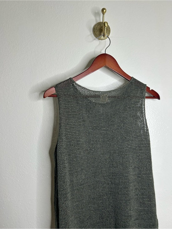Eileen Fisher 'Fisher Project' 100% Organic Cotton Knit Green Tunic Tank Top
