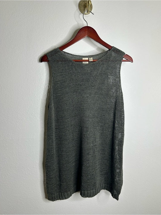 Eileen Fisher 'Fisher Project' 100% Organic Cotton Knit Green Tunic Tank Top