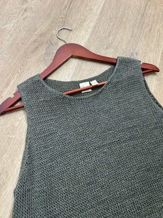 Eileen Fisher 'Fisher Project' 100% Organic Cotton Knit Green Tunic Tank Top