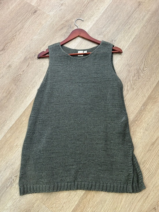 Eileen Fisher 'Fisher Project' 100% Organic Cotton Knit Green Tunic Tank Top