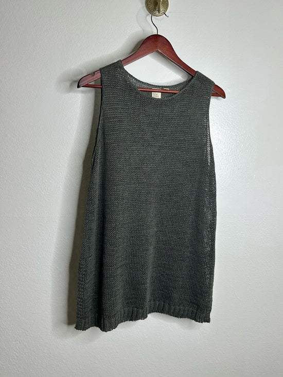 Eileen Fisher 'Fisher Project' 100% Organic Cotton Knit Green Tunic Tank Top