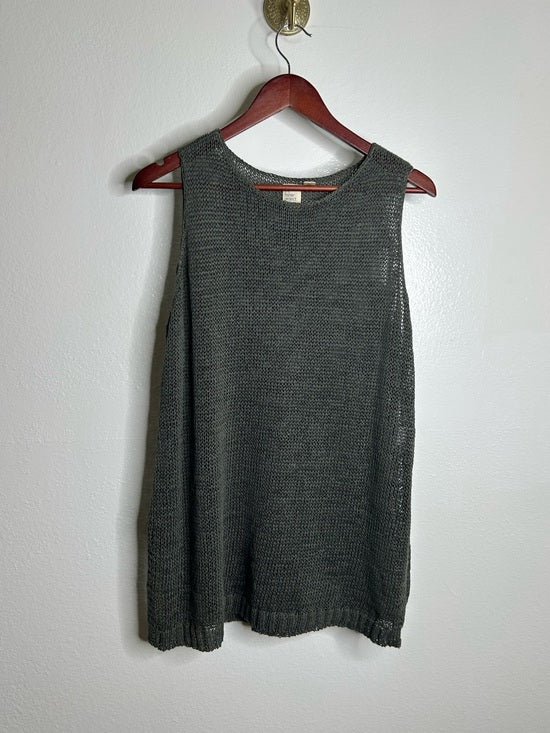 Eileen Fisher 'Fisher Project' 100% Organic Cotton Knit Green Tunic Tank Top