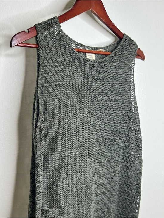 Eileen Fisher 'Fisher Project' 100% Organic Cotton Knit Green Tunic Tank Top