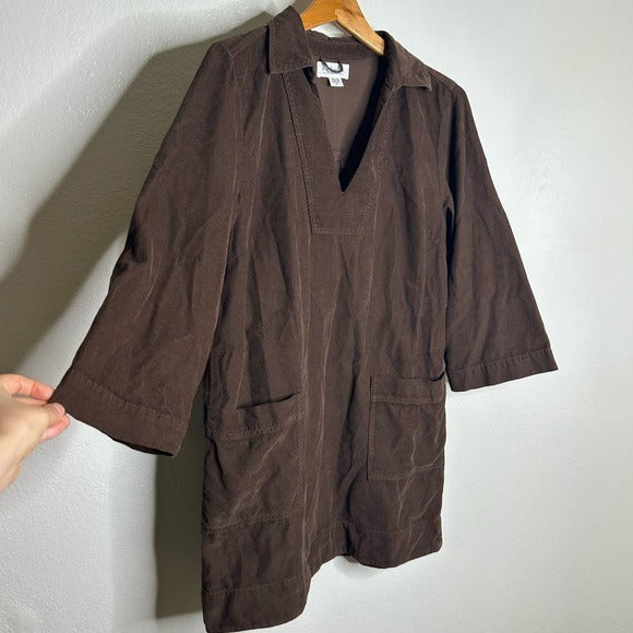 Velvet by Graham &amp;amp; Spencer Velvet By Graham &amp;amp; Spencer 100% Cotton Chocolate Brown Corduory Elke Mini Dress - Cotton