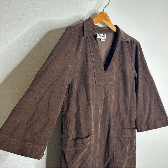 Velvet by Graham &amp;amp; Spencer Velvet By Graham &amp;amp; Spencer 100% Cotton Chocolate Brown Corduory Elke Mini Dress - Cotton